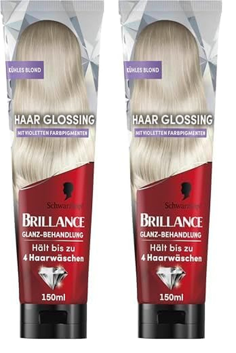 Brillance Shine Treatment, Hair Glossing Radiant Violet (150 ml), nourrit et intensifie la couleur des cheveux, peut être utilisé comme masque capillaire, dure jusqu'à 6 lavages de cheveux Naty Shop Hair Dye Cool Blonde 150,00 Ml (Pack de 2)