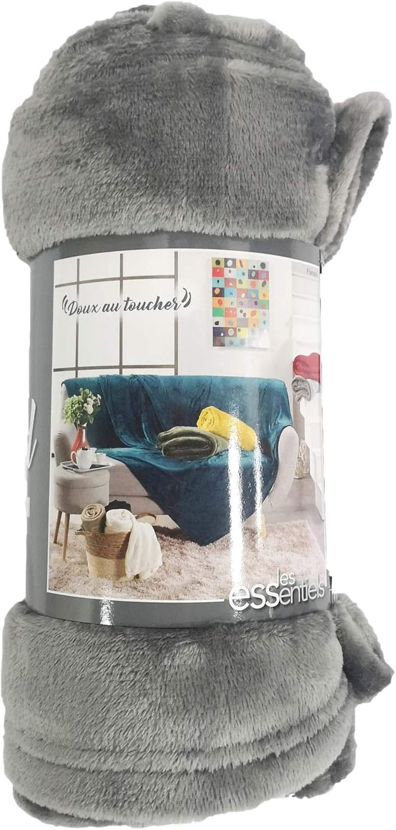 Douceur D'Intérieur Flanou Plaid, Polyester, Gris, 125 X 150 Cm Couettes et couettes Naty Shop