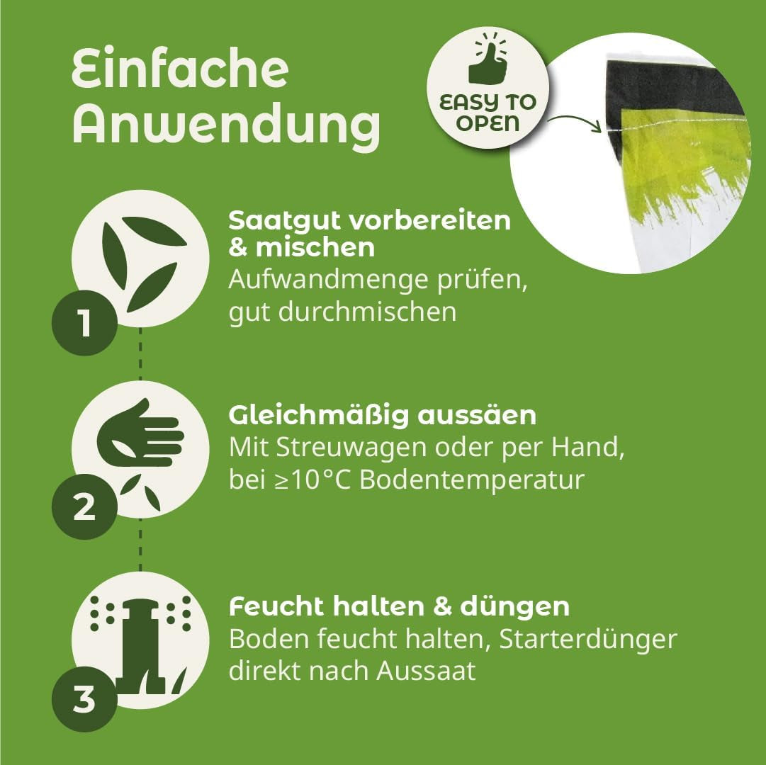 ARENA Poa Supina Superior Rasensamen Mit Keimbeschleuniger 3Kg I Premium Schattenrasen I Tiefschnittverträglich Und Schnelkeimend