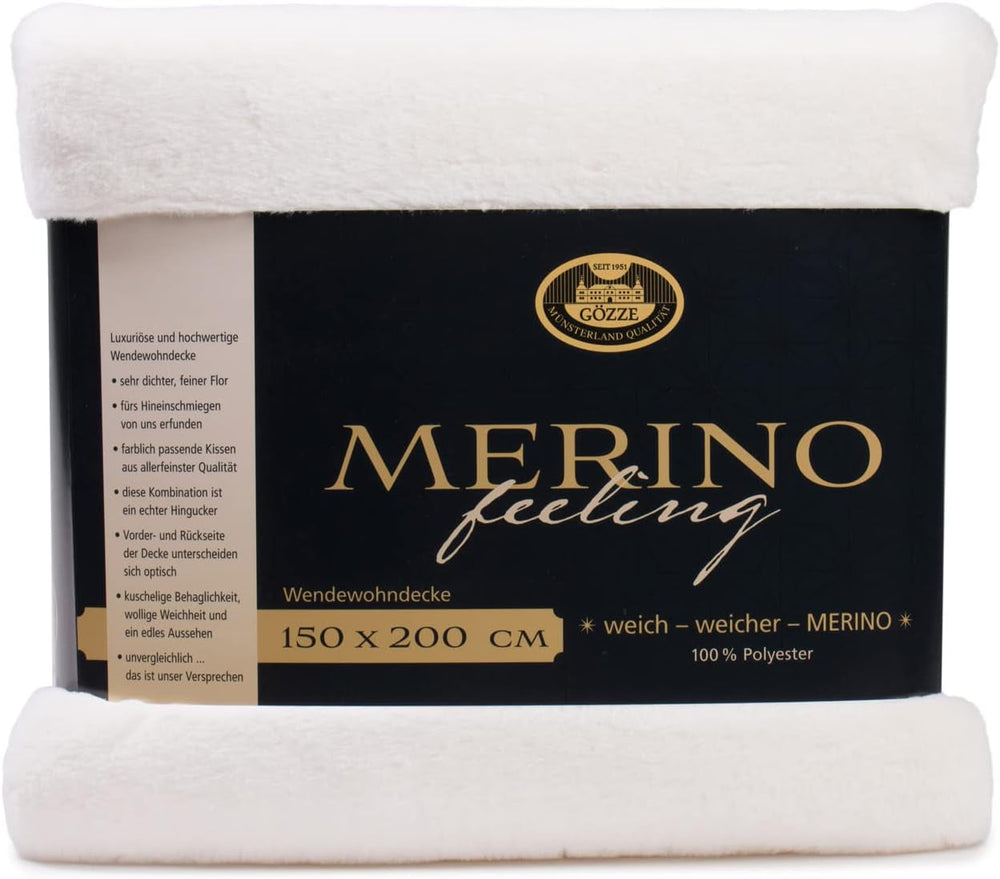 Gözze - Couverture Confortable, Réversible, Haute Densité 600 G/M², 150 X 200 Cm - Lits et Couvertures Vert Foncé Besuche den Gözze-Store Laine Blanche 150 X 200 Cm