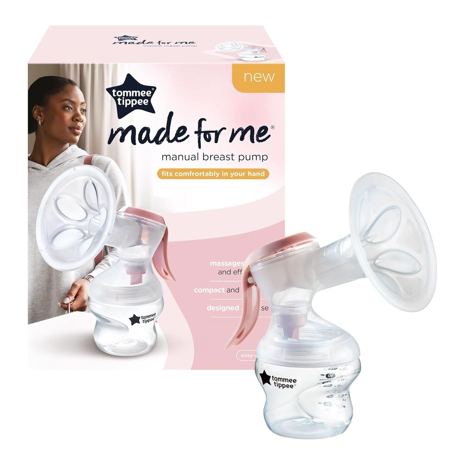 Tommee Tippee Made for Me Manuelle Einzel-Milchpumpe, Starke Saugkraft, Ergonomischer Griff, Tragbare Und Leise Milchpumpe, Samt Babyflasche Accessoires Alimentation et allaitement Bebe Naty Shop