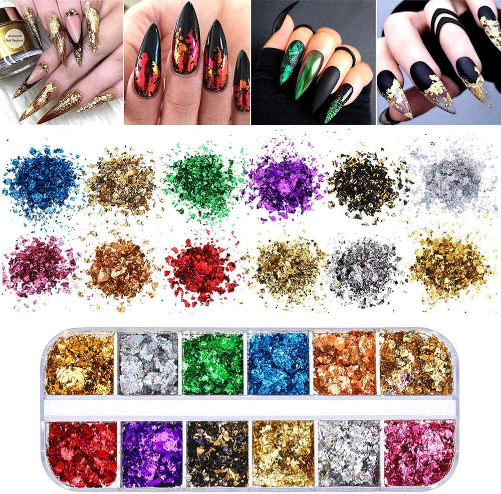 Kalolary Fleurs séchées pour ongles, papillon, paillettes, feuille de vernis à ongles, autocollants, pince à épiler, pierres à ongles, strass, crayon pour conception d'ongles 3D, décorations DIY