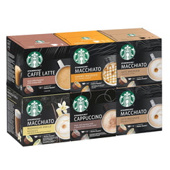 STARBUCKS Probierset, White Cup Variety Pack de Nescafé Dolce Gusto Kaffeekapseln & Vanilla Macchiato de Nescafé Dolce Gusto Kaffeekapseln 6 x 12 (72 Kapseln, 36 Portionen)