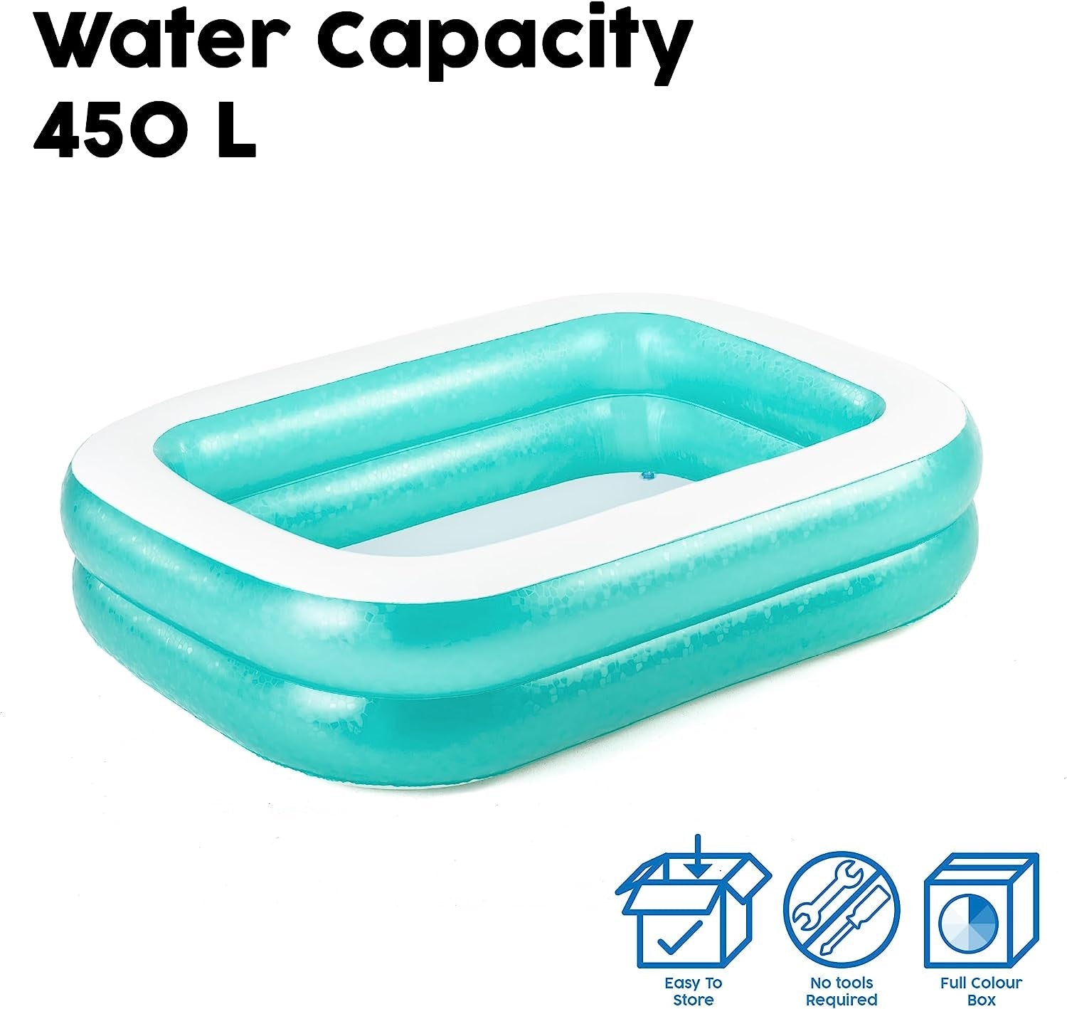 Bestway 54005 Piscine Familiale Gonflable Transparente 201 x 150 x 51 cm - Verte