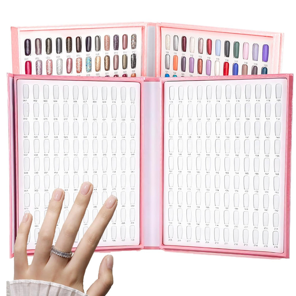 Palette de vernis à ongles 216 couleurs, présentoir à ongles, plaques de carte de couleur de vernis à ongles, nuancier d'ongles, accessoires de vernis à ongles