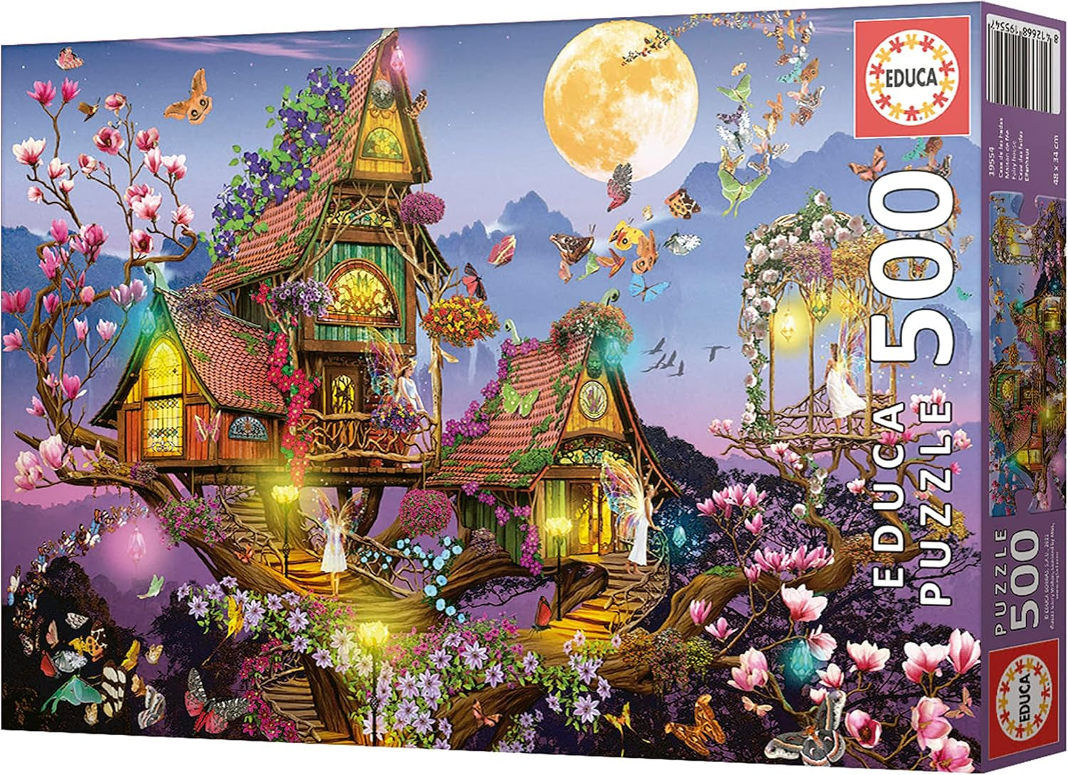 Educa - Puzzle 500 pièces pour adultes | maison de fées, puzzle 500 pièces pour adultes et enfants à partir de 11 ans, fantaisie, contes de fées, fées (19554) Puzzle Naty Shop