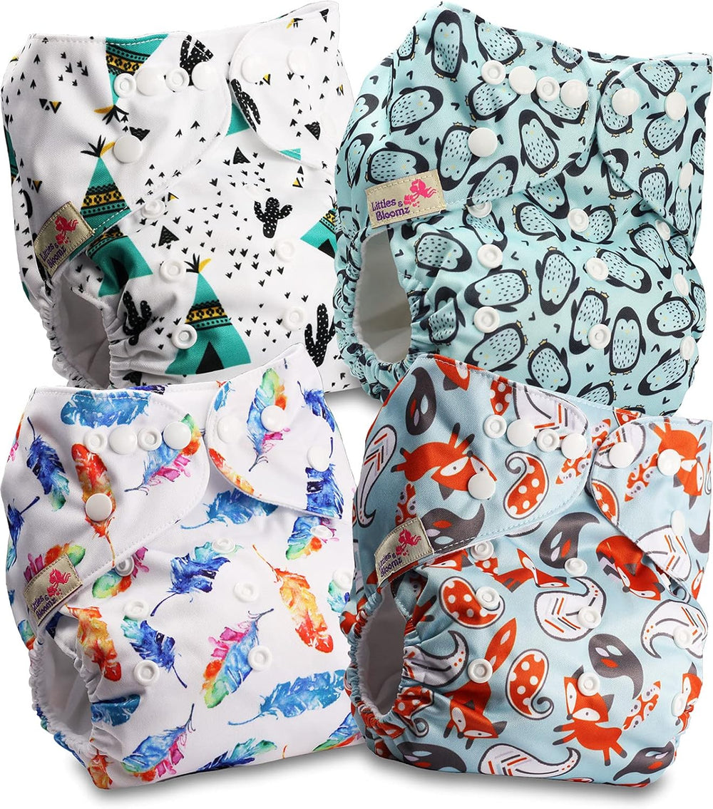 Littles and Bloomz FLP2-0406 Couche réutilisable avec clip standard, 4 couches