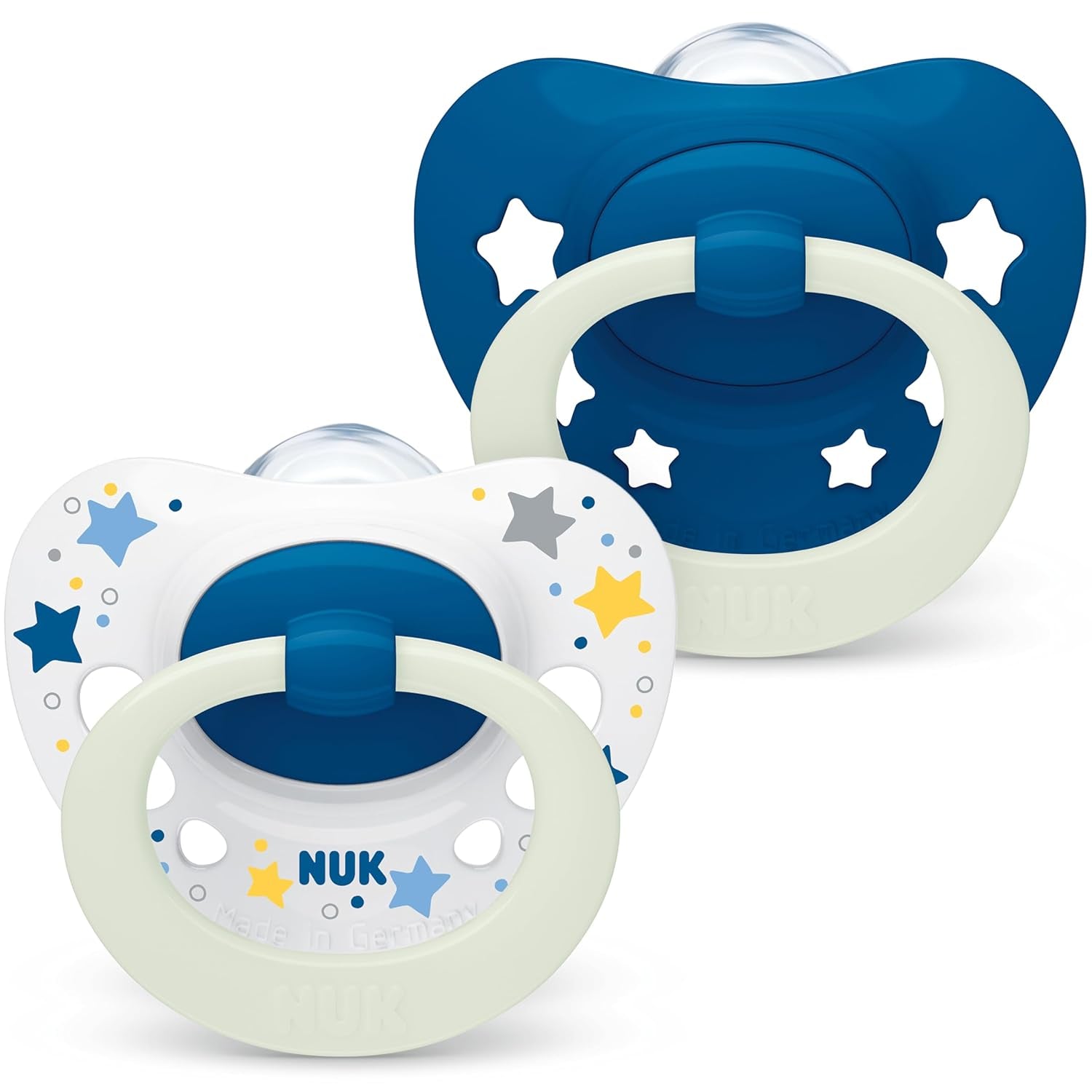 Sucettes NUK Signature pour bébés | 0-6 mois | Calme 95 % des bébés | Sucettes en silicone en forme de cœur sans BPA | Avec couvercle | Coeurs roses | Paquet de 2