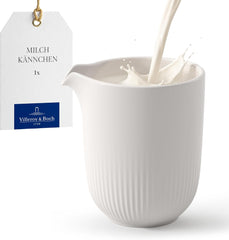 Villeroy & Boch - Tasse à lait Afina 170 ml, Blanc, Passe au lave-vaisselle, Passe au micro-ondes, Carafe à lait, Accessoire à café, Verseuse en céramique, Soucoupe, Vaisselle, Porcelaine Premium
