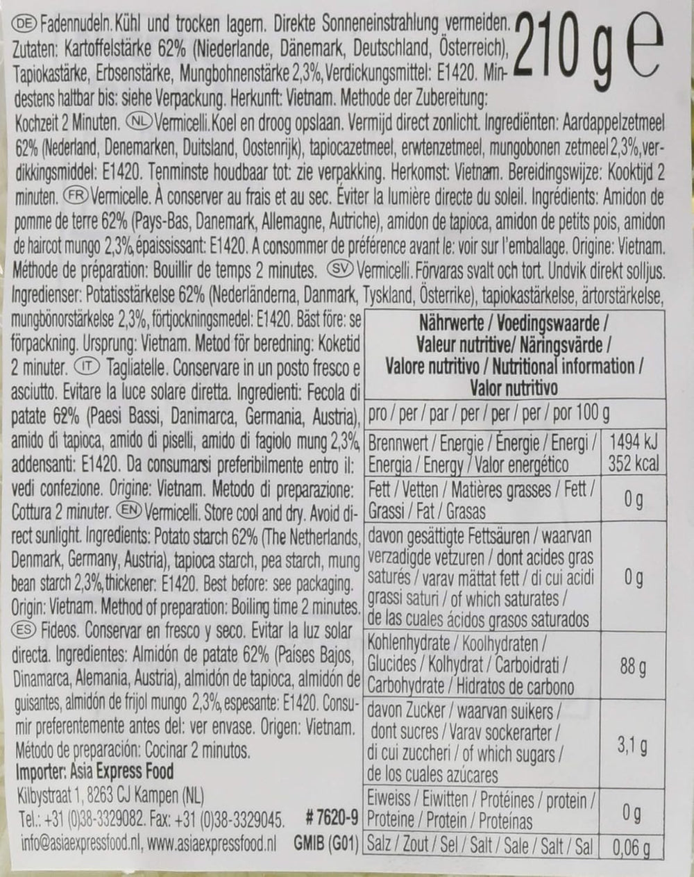 ACECOOK - Vermicelles aux haricots GD - (1 X 210 GR)