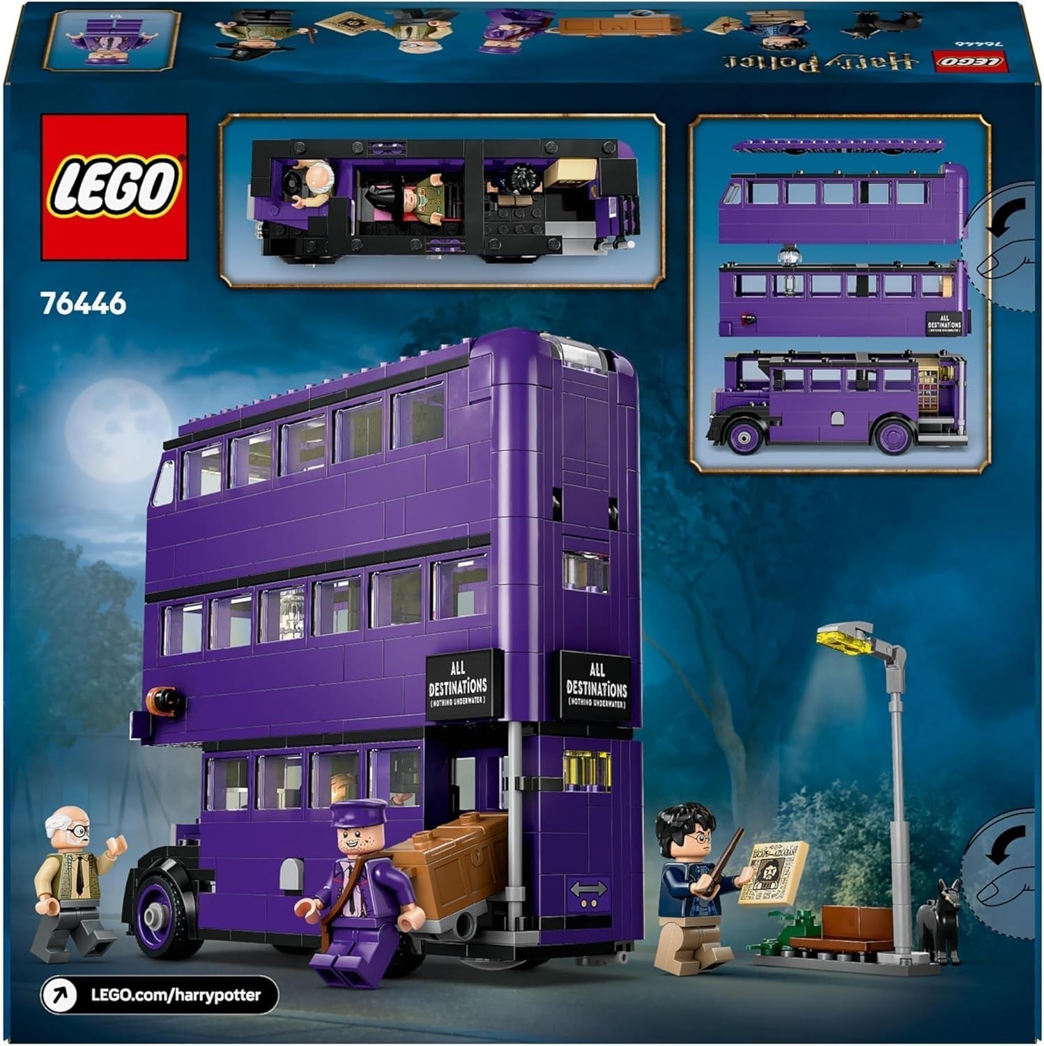 LEGO Harry Potter Adventures With The Travelling Knight, set de construcție cu 5 minifigurine, inclusiv Ernie Prang, Stan Shunpike & Padfoot, jucărie de autobuz pentru fanii lumii vrăjitorilor, băieți și fete de la 8 ani 76446 Seturi de constructie Besuche den LEGO-Store