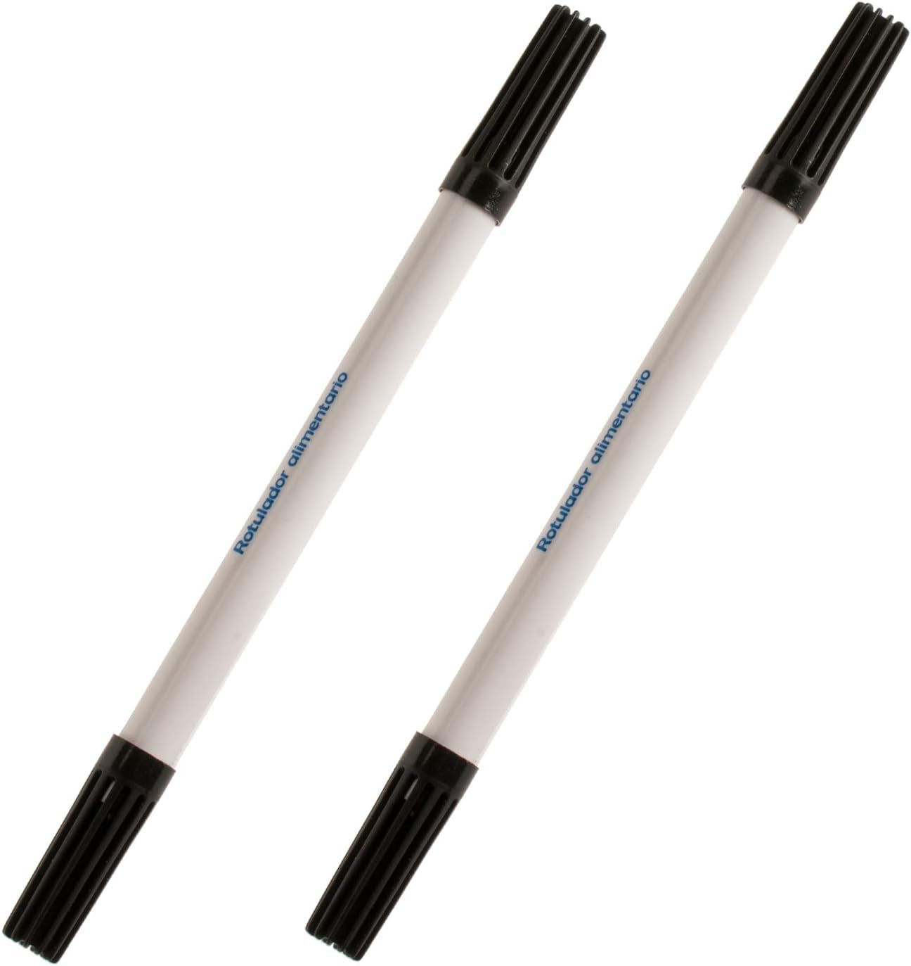 Dekora 414094 - Stylos colorants alimentaires noirs pour décorer muffins, fondant ou papier comestible - Couleur noir, Noir