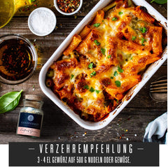 Ankerkraut Auflauf, für Gemüse-, Kartoffel- und Nudelauflauf, Gewürzsalz mit Pfeffer, Parsilie, Knoblauch, Karotte, 90 g dans un verre de Korkenglas