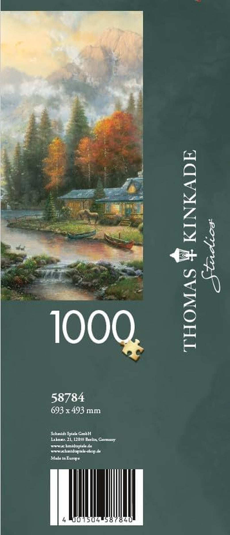 Schmidt Spiele 58784 Thomas Kinkade, Soirée au lac d'automne, puzzle 1000 pièces, puzzle coloré Naty Shop