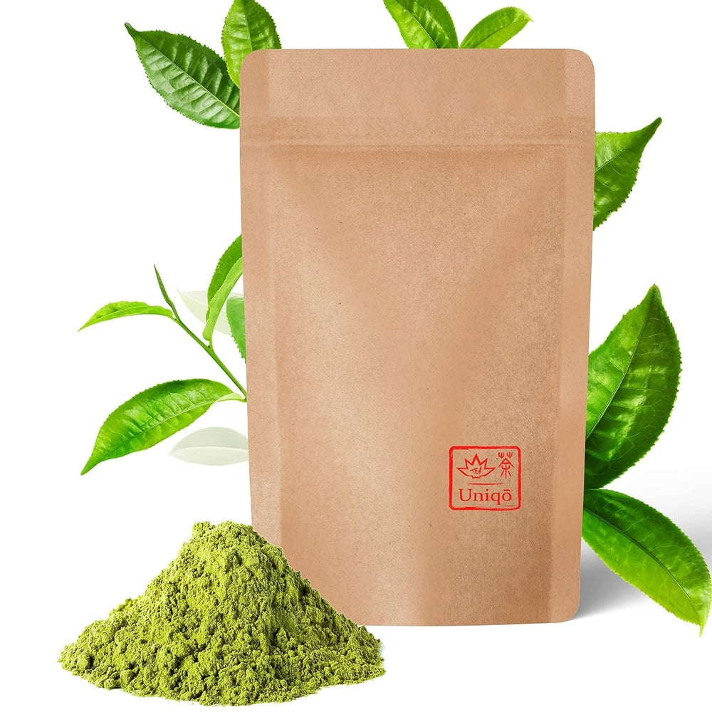 Uniqo Thé Matcha en poudre 200 g dans un emballage écologique rechargeable
