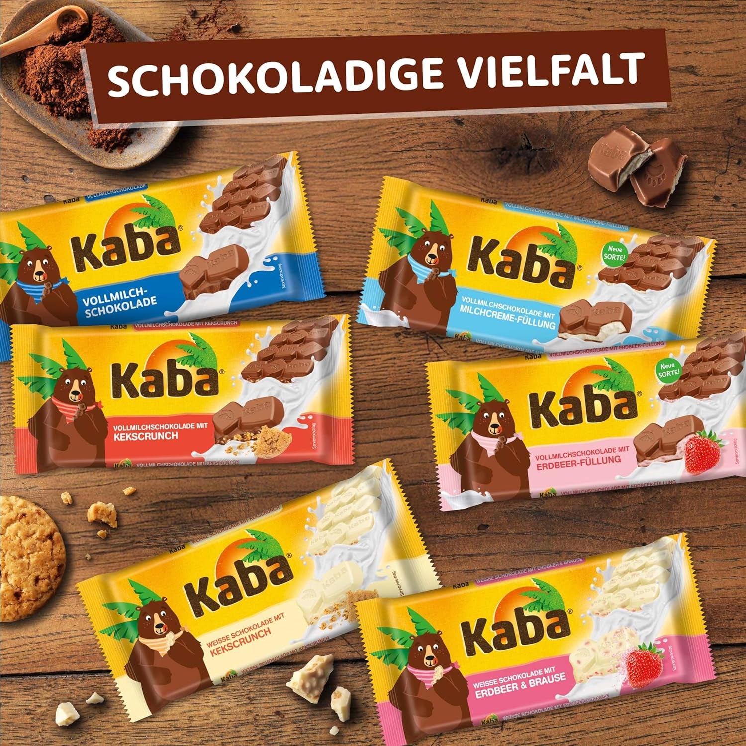 Chocolat au lait entier et crème de lait Kaba, tablette de chocolat fourrée, barre 90g, chocolat fondant à la crème de lait légère et saveur originale Kaba