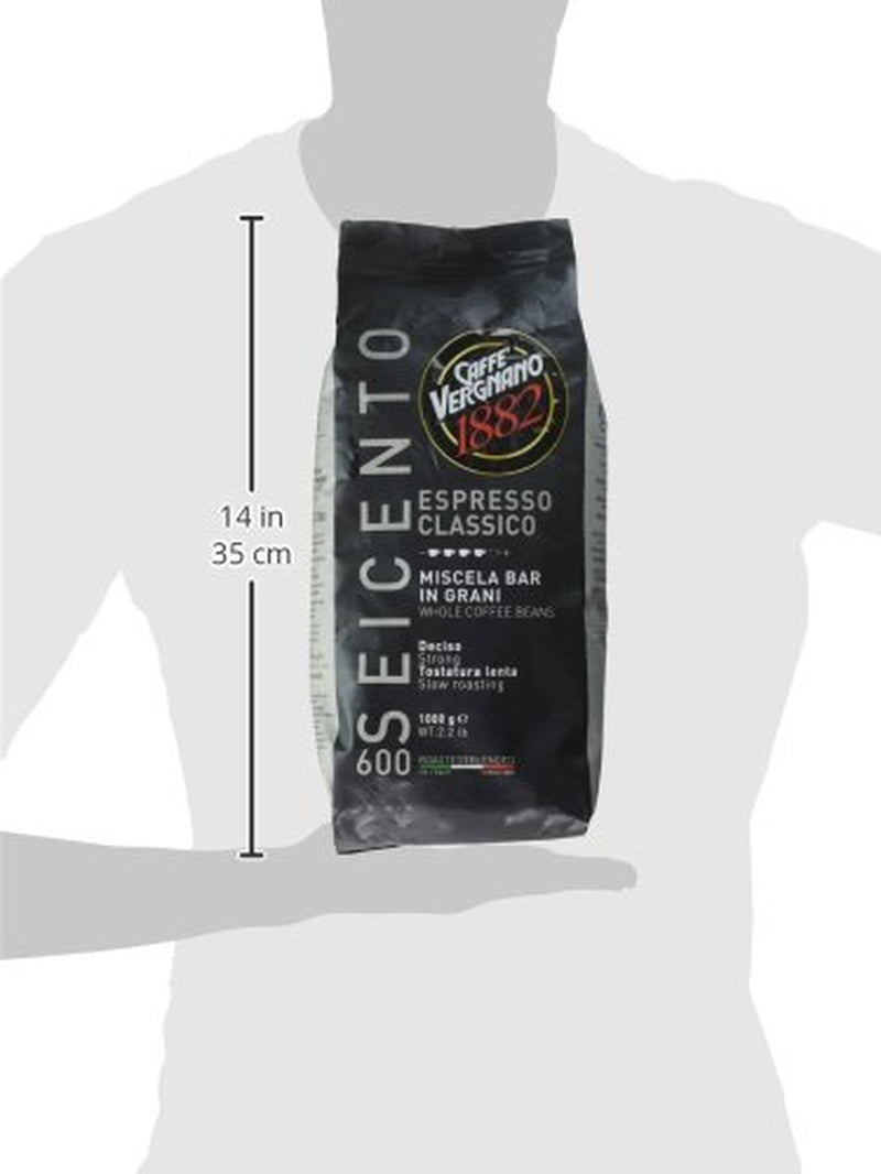 Vergnano Classico 600, Espresso en grains entiers, torréfaction foncée, 1000 g