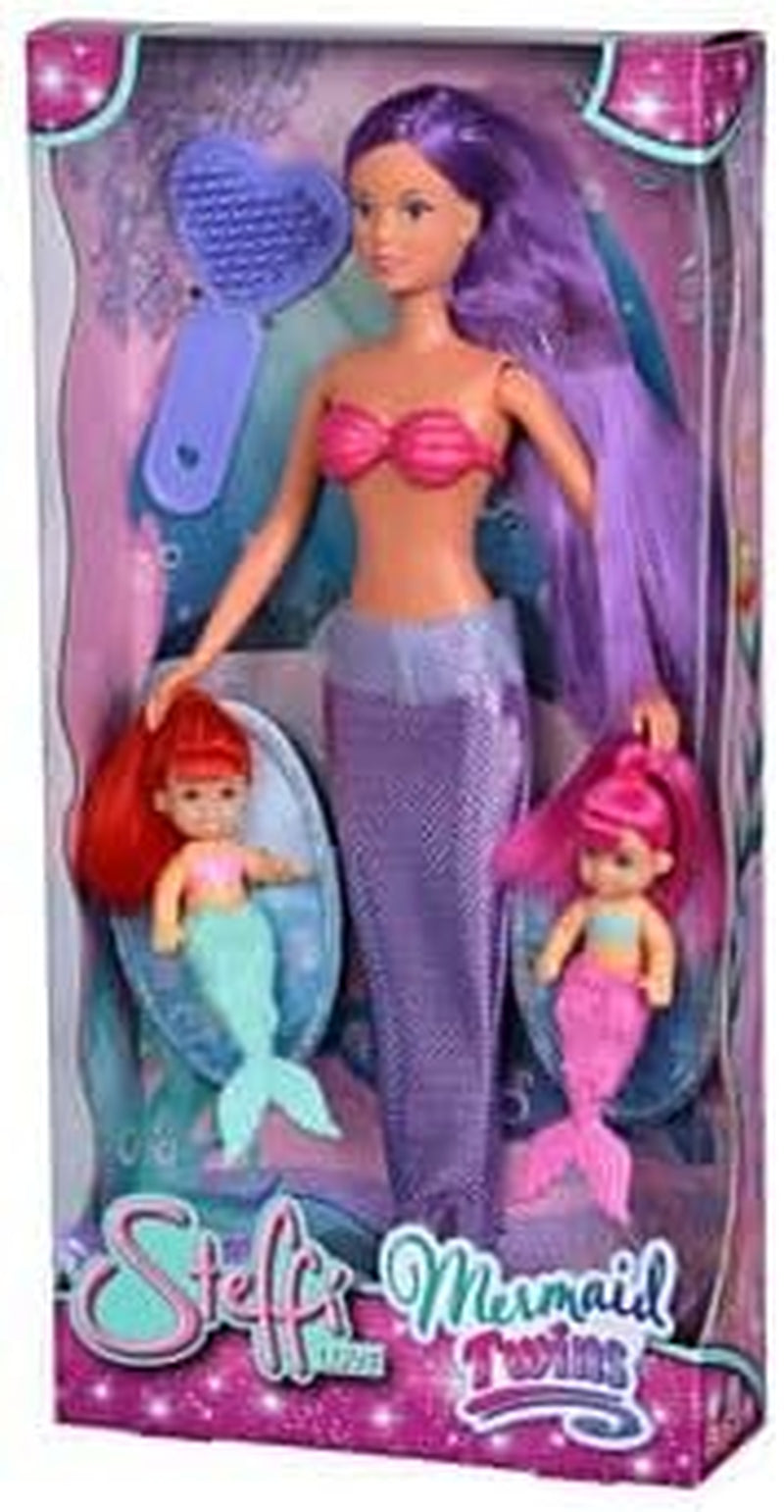 Simba 105734162001 105734162 - Steffi Love The Twin Mermaids / deux variantes / Steffi en sirène / avec deux bébés sirènes / poupée mannequin / 29 cm, pour les enfants à partir de 3 ans