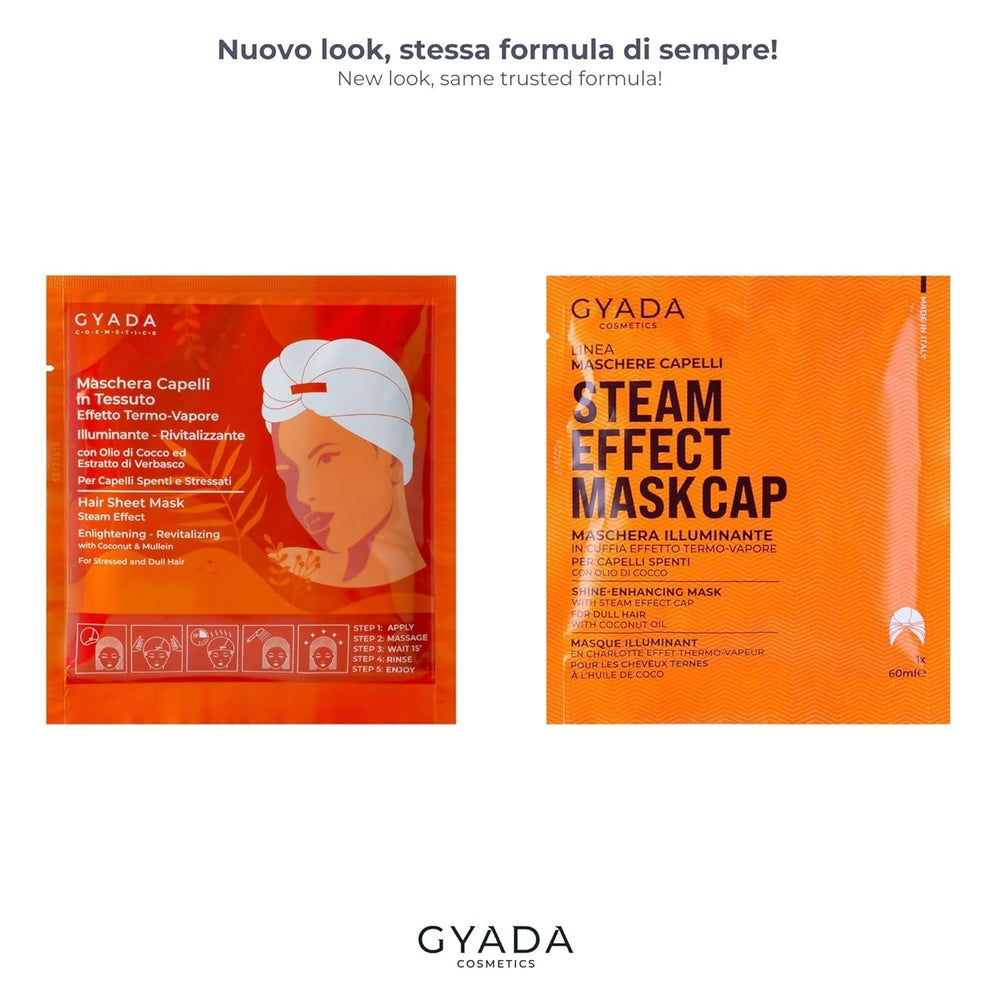 GYADA COSMETICS, masque capillaire en matière légère et revitalisante, donne brillance et douceur, effet nourrissant et réparateur, avec capuchon thermique, à base d'huile de coco et d'avocat, 60 ml Masque capillaire Naty Shop