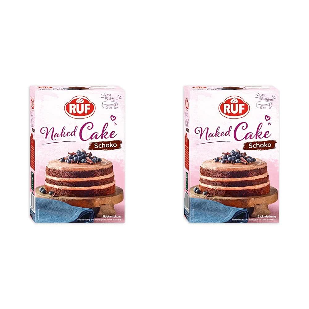 RUF New York Cheesecake Strawberry No Bake, Cheesecake américain original avec sauce aux fraises, 360 grammes Kitchen Naty Shop 2 x 300 grammes Naked Cake