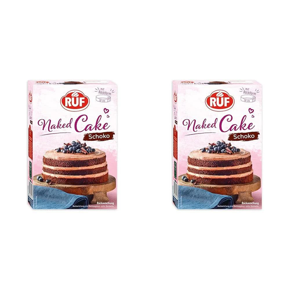 RUF New York Cheesecake Strawberry No Bake, Cheesecake américain original avec sauce aux fraises, 360 grammes Kitchen Naty Shop 2 x 300 grammes Naked Cake