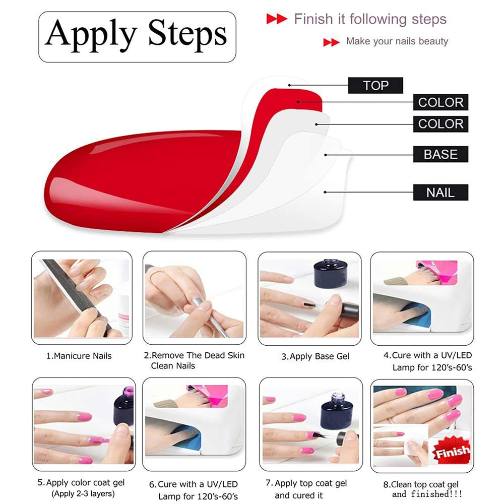 Vernis Gel Rose Transparent - 16 ml Ton de Peau LED Lampe à Ongles Translucide Gel Vernis à Ongles Nail Art Modèle M087