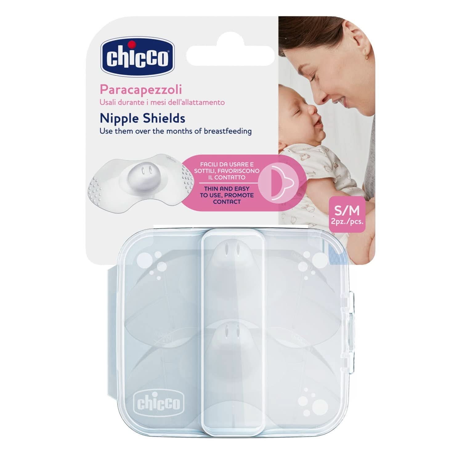 Chicco Skintoskin protège-tétons, silicone, transparent, 6 pcs Accessoires d'Alimentation et d'Allaitement Bebe Naty Shop