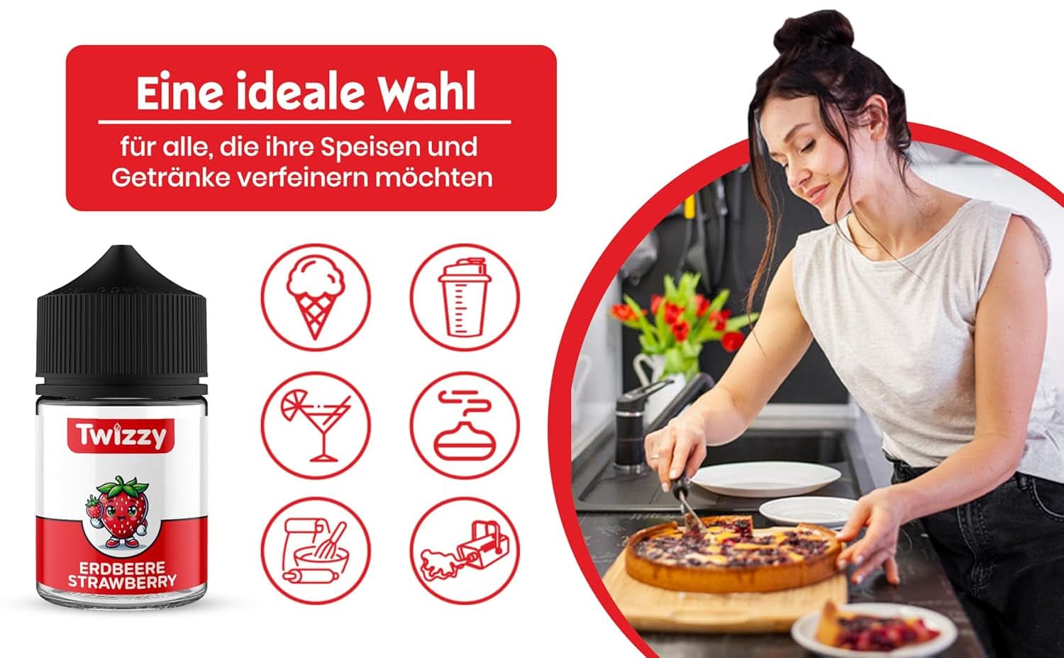 Arôme Concentré Fraise Twizzy, 60 ml Arômes Naty Shop