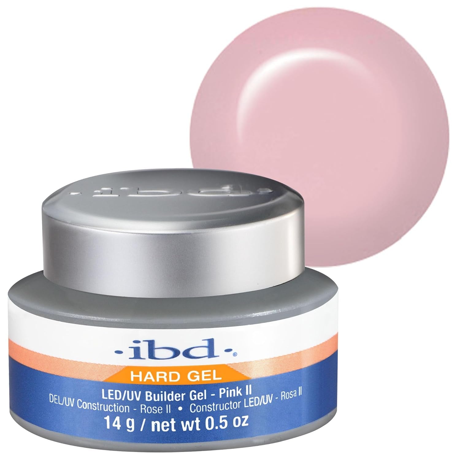 Gel dur IBD – Gel de construction LED/UV Rose II, 1 paquet (1 x 56 g) – Fabriqué aux États-Unis – Construction des ongles à la maison – Pas de rendez-vous ni de salons de manucure bruyants