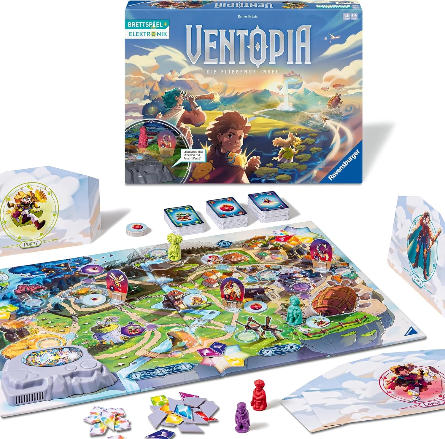 Ravensburger 24582 Ventopia - Jeu de société électronique The Flying Island pour enfants à partir de 7 ans pour 1 à 4 joueurs