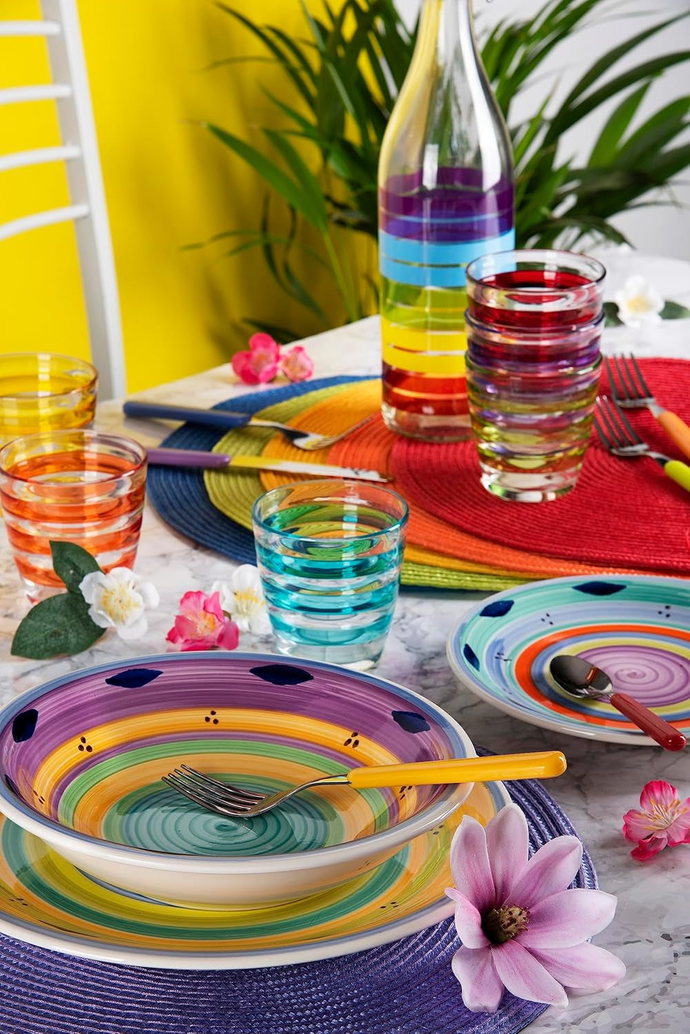 Service de table Excelsa Esprit, céramique, multicolore, 18 pièces