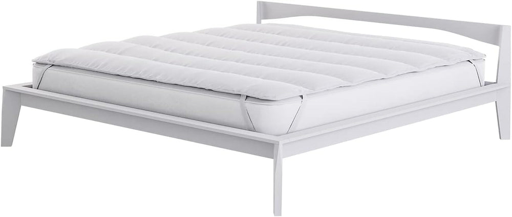 Literie italienne Surmatelas élégant matelassé, blanc, double Couettes et couettes Naty Shop
