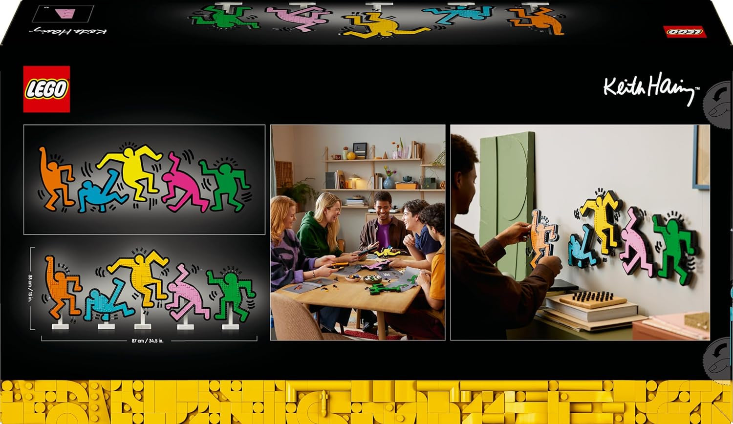 LEGO Art Keith Haring – Tanzende Figuren - Farbenfrohe DIY Wandkunst oder Schreibtisch Deko - Kreative Geschenkidee für Erwachsene - 31216