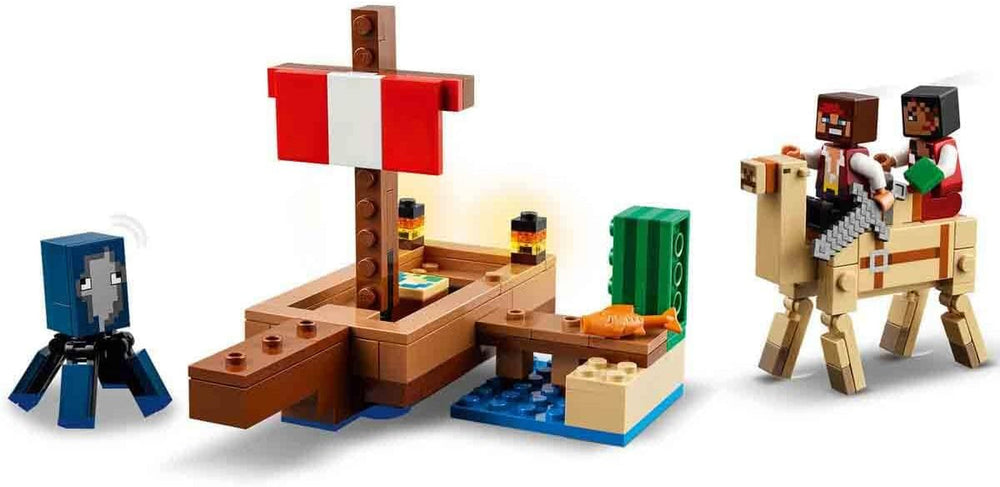 LEGO Minecraft Le bateau pirate Voyage Figurine de pirate calamar et chameau Jouet de construction de bateau Jeu de rôle Cadeau pour garçons et filles de 8 ans 21259 Ensembles de construction Besuche den LEGO-Store