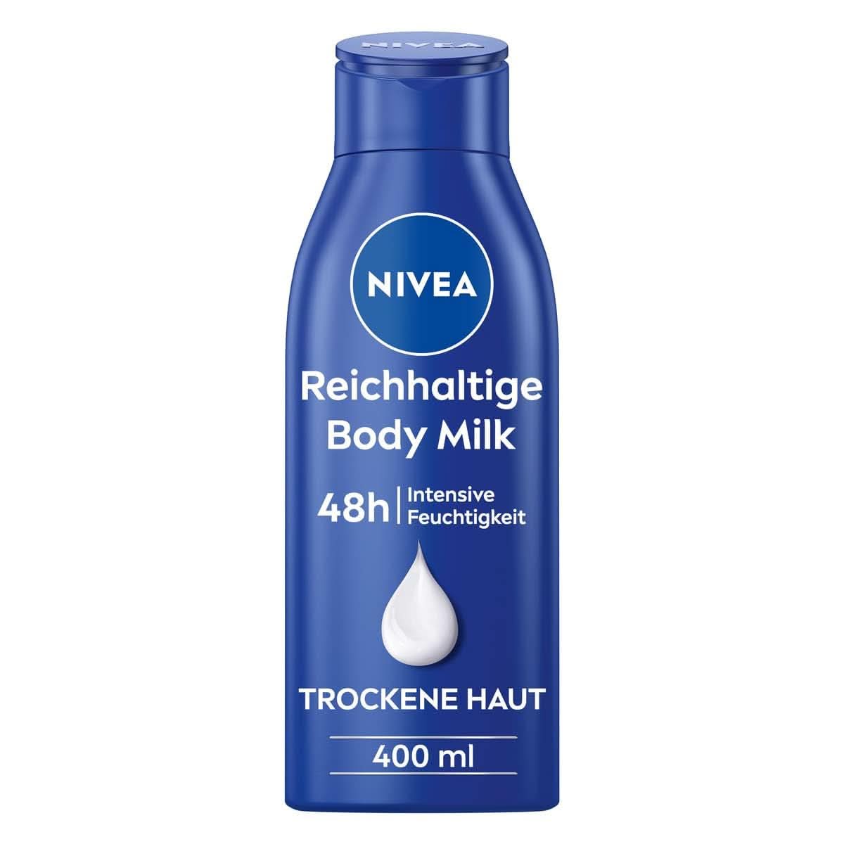 NIVEA Rich Body Milk, crème corporelle nourrissante intensive à l'huile d'amande, 400 ml Douche et bain Naty Shop