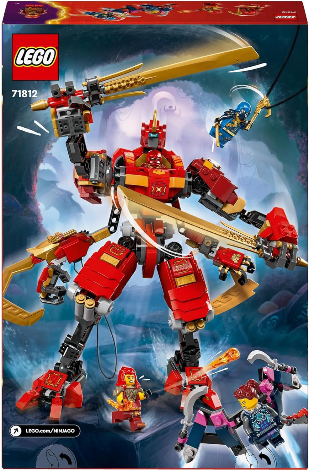 LEGO NINJAGO Kai's Ninja Climbing Mech, jouet Ninja avec figurine à construire et 4 mini figurines, ensemble d'aventure pour enfants, cadeau d'anniversaire pour garçons et filles de 9 ans 71812 Ensembles de construction Beuche den LEGO-Store