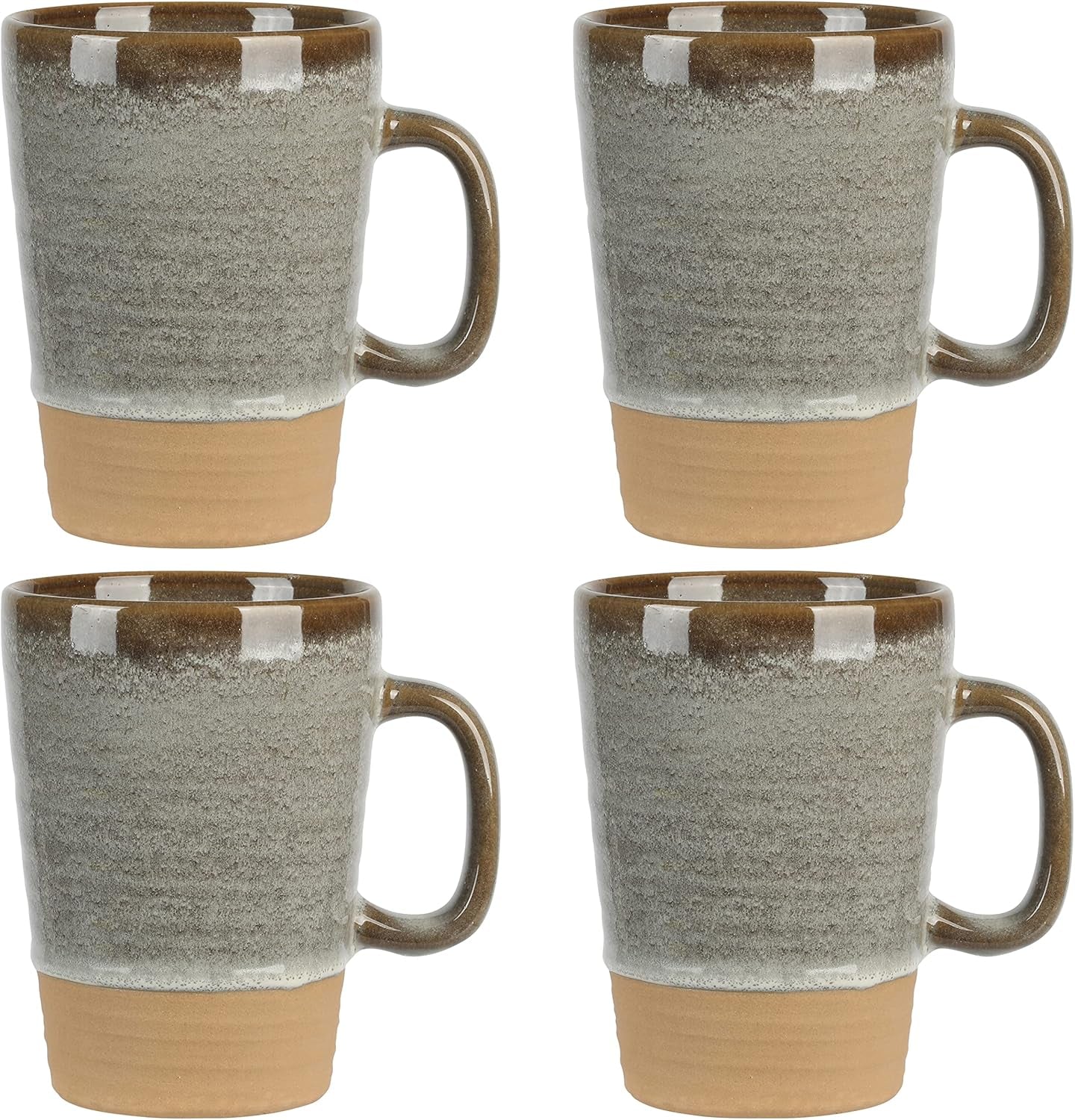 Matisse Service de Vaisselle avec Double Bol, Service pour 4 Services de Vaisselle Naty Shop Earth Brown Mugs 500ml (Pack de 4)