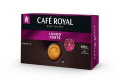 Café Royal Professional Pads, Lungo Forte, 50 dosettes Nespresso (R) Professional compatibles pour le bureau et la gastronomie, certifiées Rainforest Alliance, 100 % de café Arabica, intensité 8