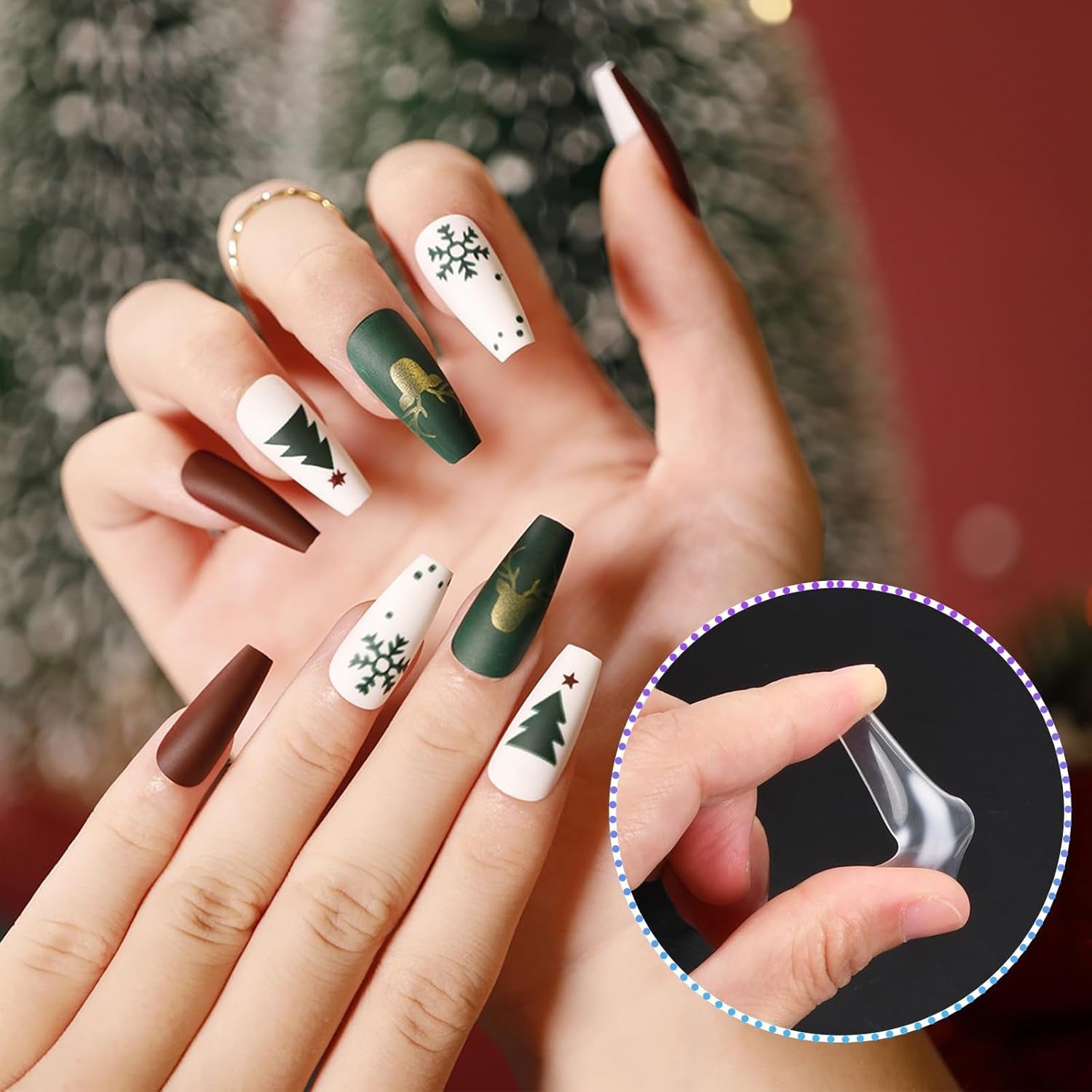 Faux Ongles Transparents Extra Longs 240 Pièces Demi-Couverture Faux Ongles Carrés Droits Faux Ongles Extensions d'Ongles Français pour Salons de Manucure et DIY Nail Art