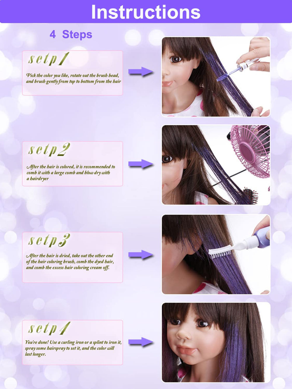 13 Pièces Peigne Lavable Craie à Cheveux pour Filles Ensemble de Mascara Lavable Temporaire pour Enfants 13 Couleurs Teinture Cheveux Halloween pour Carnaval Cosplay Fête Noël Halloween Anniversaire Teinture Cheveux Naty Shop