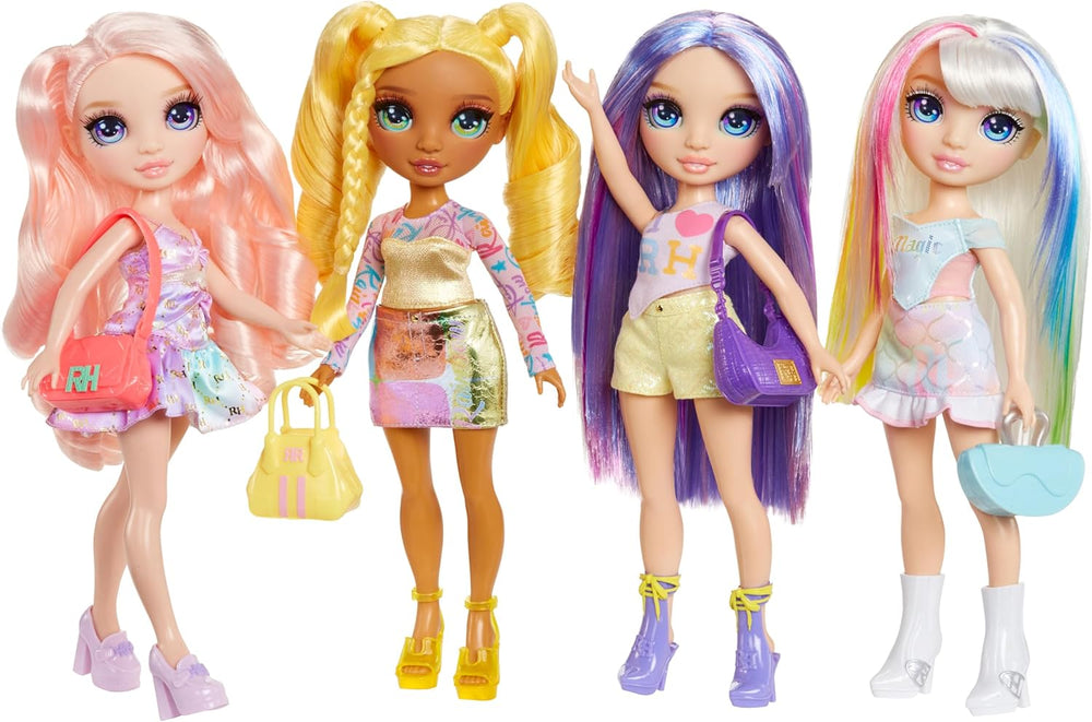 Poupée Rainbow High My Fashion Style - Violet - 28 cm Poupée mannequin violette avec tenue attrayante et sac élégant, pour jouer, poser, collectionner, pour les enfants de 4 à 12 ans