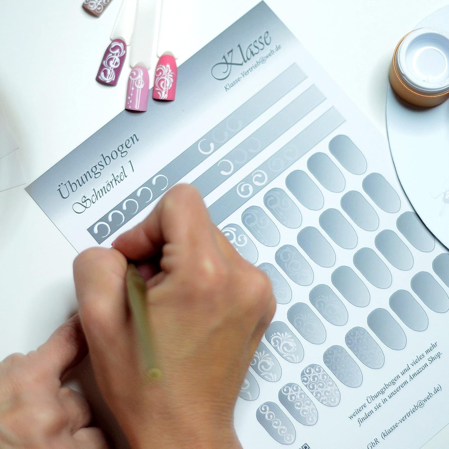 Übungsbögen Nageldesign Nailart (Grundlagen) 3Er Set Übungsbogen Starterset Übung Schulung Tipps Nagelset Nagelart Zubehor Zubehör Nail Art Zum Lernen Ohne Sticker Stickers Folie Brush Stamper ÜB001