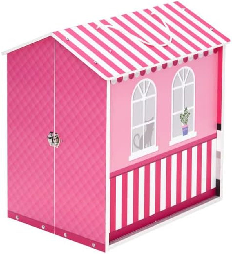 Teamson Kids - Maison de Poupée Dreamland City Café 30cm - Rose/Blanc/Noir