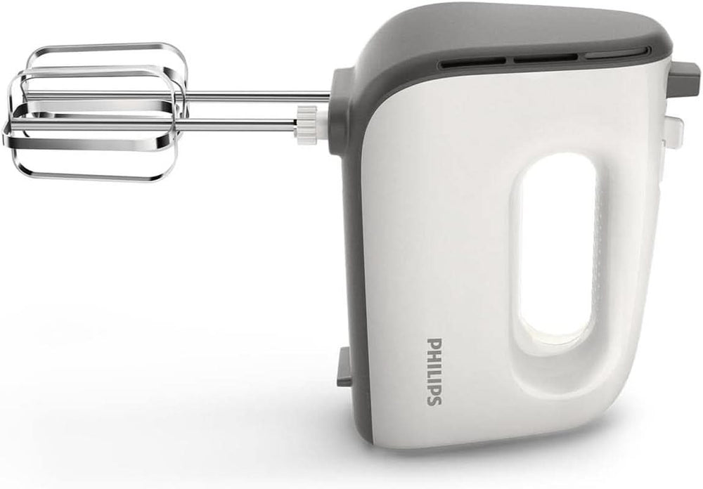 Philips Batteur à main, 450 W, 5 Geschwindigkeiten plus Turbo, Weiß/Grau (HR3741/00) Cuisine Naty Shop