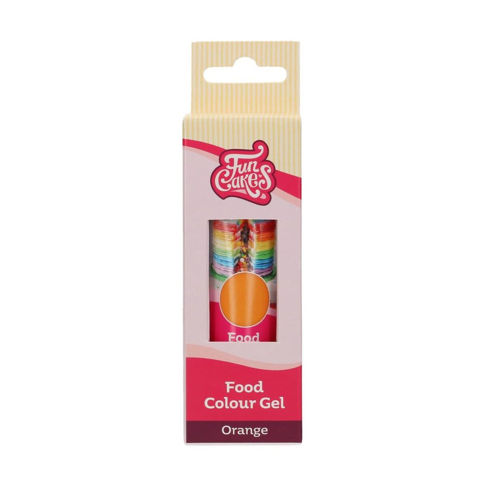 Colorant Alimentaire Gel Funcakes Orange : Colorant alimentaire très concentré pour pâte, crème, fondant et pâte d'amande. Dosage facile. Une seule goutte pour créer des couleurs vibrantes. Halal. 30g.