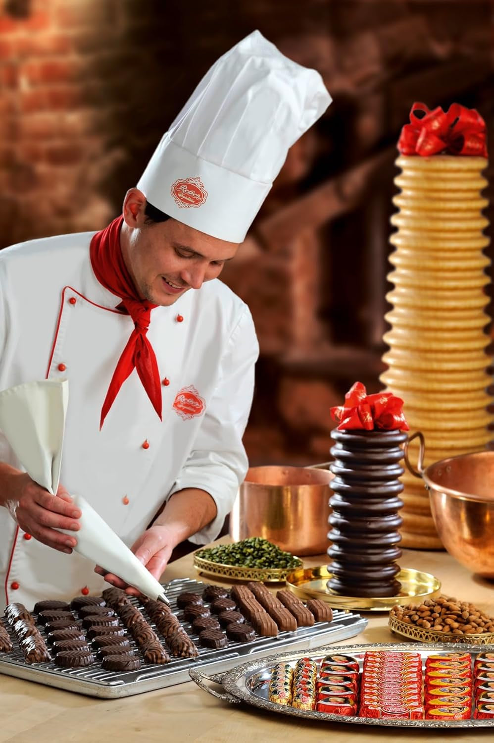 Reber Mozart Balls - Sachet de Confiserie de 8 Pièces - Authentiques Reber Mozart Balls Chocolat Noir, Massepain & Nougat - 1 x 160g