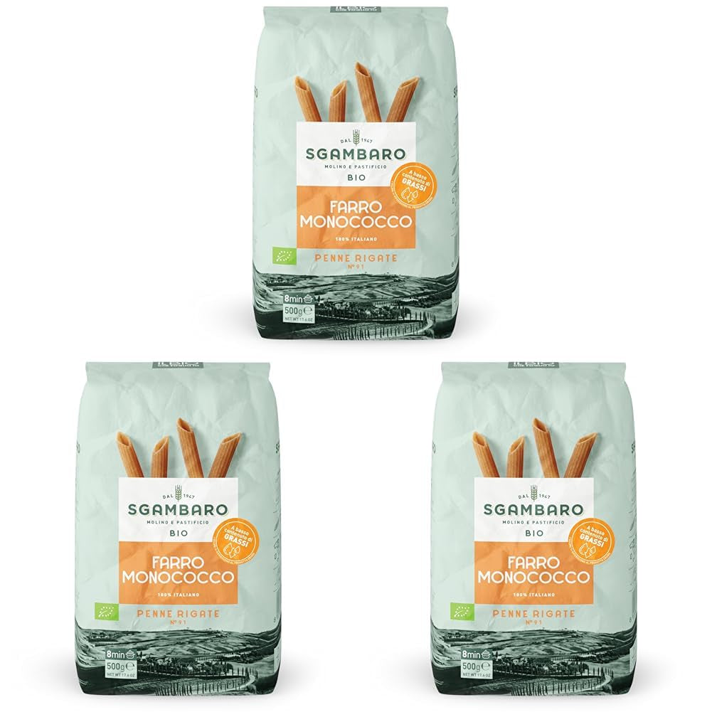 Pâtes Penne Rigate Bio N.91 - 500g Pâtes de blé allégées - Source de fibres et de protéines