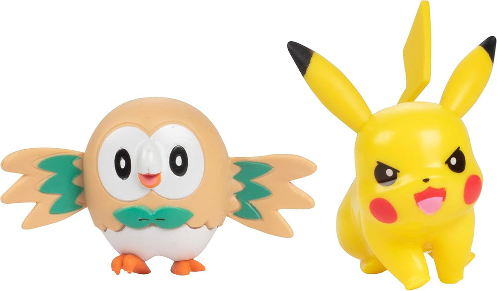 Prêt pour le combat Pokémon ! Ensemble de figurines 6 pièces - 11,4 cm Ash & Launching Pikachu, 5,1 cm Charmander, Rowlet, Tiplup, Zorua - Licence officielle - Cadeau de Pâques pour enfants, garçons et filles Figurines Naty Shop
