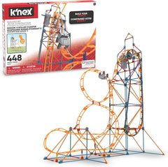 K'NEX 80216 Amazin' 8 Achterbahn-Baukasten, buntes Konstruktionsspielzeug für Jungen und Mädchen, Achterbahnspielzeug für Kinder, 448-teiliger Baukasten ab 7 Jahren