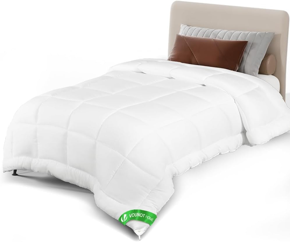 VOUNOT Couette 155X200Cm, Couette Hiver 4 Saisons Lot de 2 500GSM, composé de 2 couettes nouées ensemble Couette Adaptable été comme hiver, Norme Oeko-Tex Couettes et couettes Naty Shop Couverture d'été légère 135X200Cm